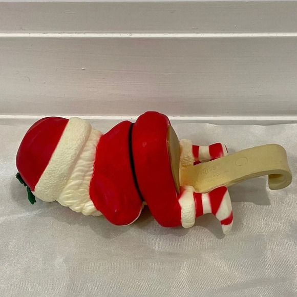 Vintage Russ Christmas Stocking Hanger Santa Claus with Striped Socks Joy - Picture 8 of 15